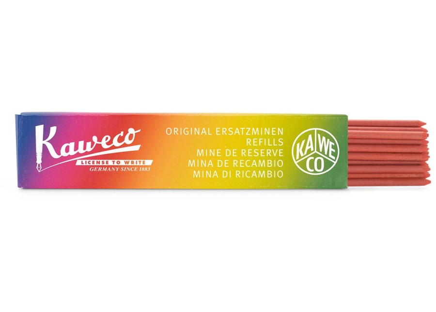 Accessories Kaweco | Kaweco Pencil Leads Red 2.0 Mm - 24 Pcs